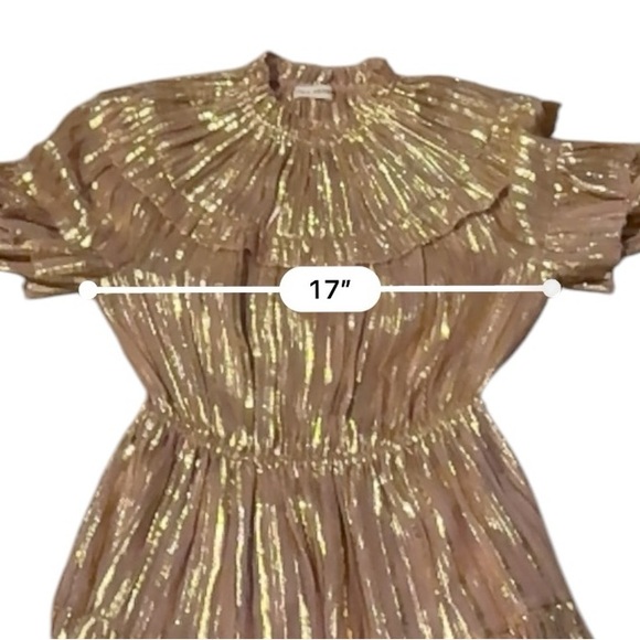 Ulla Johnson Averil‎ Ruffled Georgette Long Sleeve Mini Dress in Rose Multi Sz 2 - Picture 8 of 10